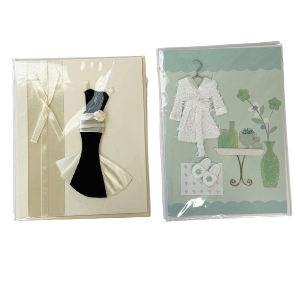 Lot of 4 Blank Cards Birthday Fashion Theme 3-D Paper Magic Group Hallmark - Picture 3 of 5